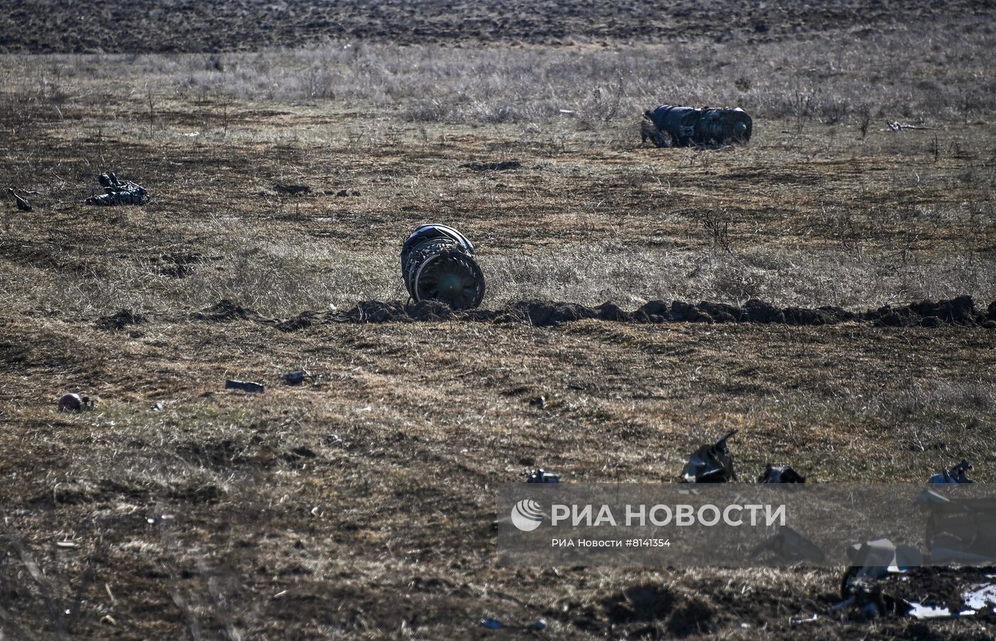 Сбитый украинский штурмовик Су-25 в Херсонской области