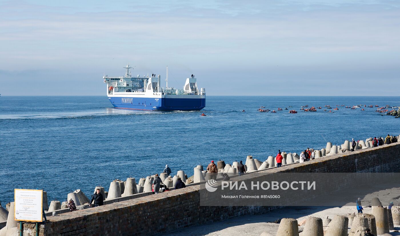 Новый паром "Маршал Рокоссовский" в Балтийске