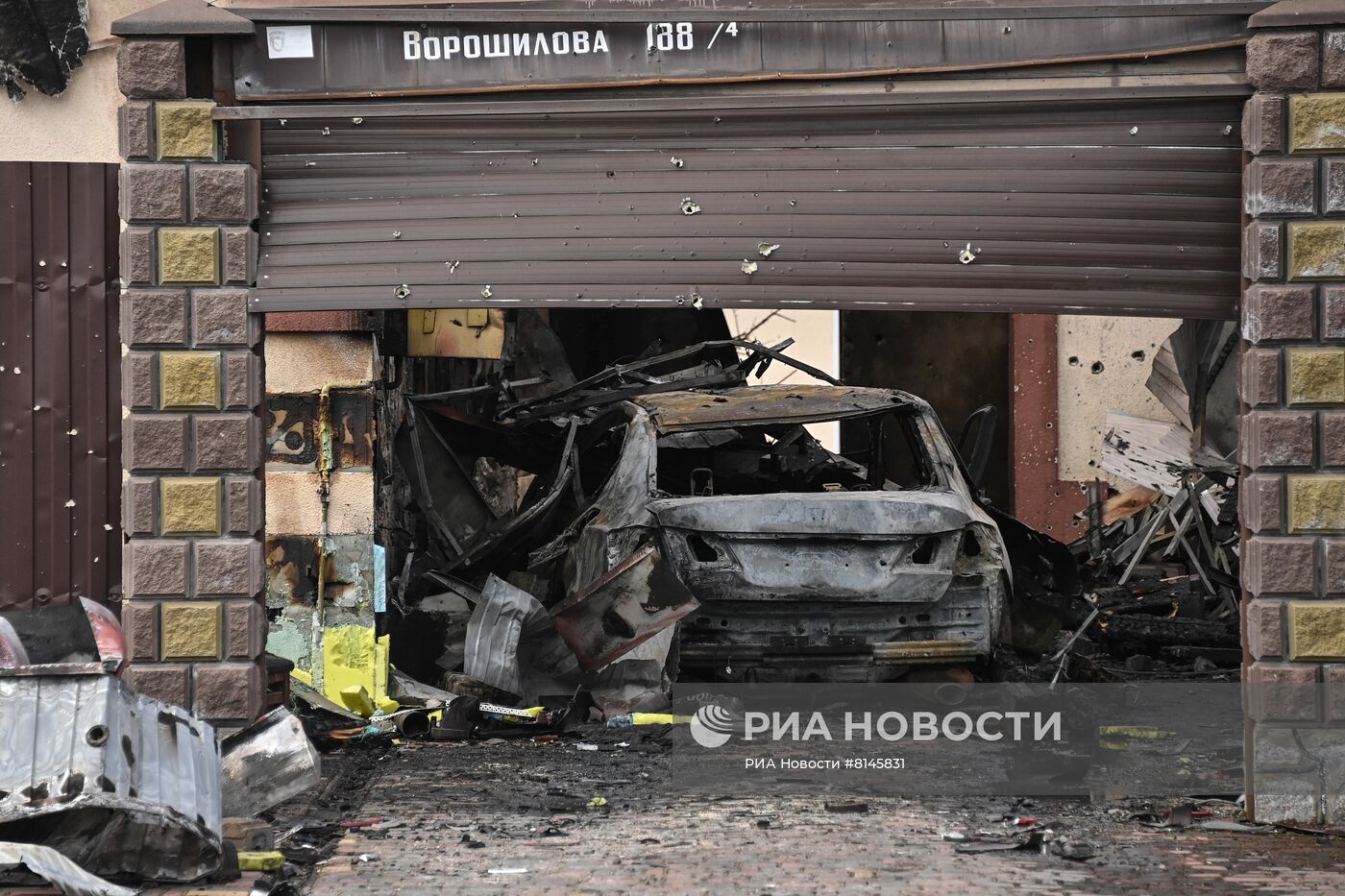 Последствия обстрела Мелитополя