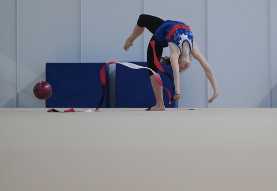 Тренировка донецких гимнасток в Москве