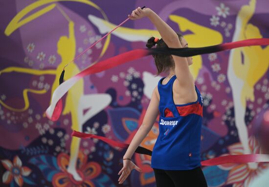 Тренировка донецких гимнасток в Москве