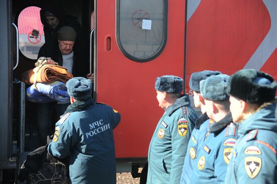 Прибытие украинских беженцев в Тамбов