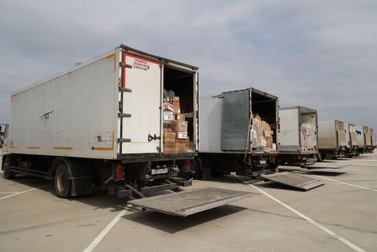 Отправление колонны с гуманитарной помощью в Херсонскую область