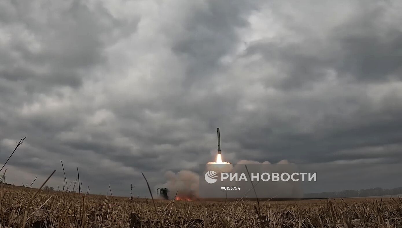 Работа ракетного комплекса "Искандер" по целям ВСУ