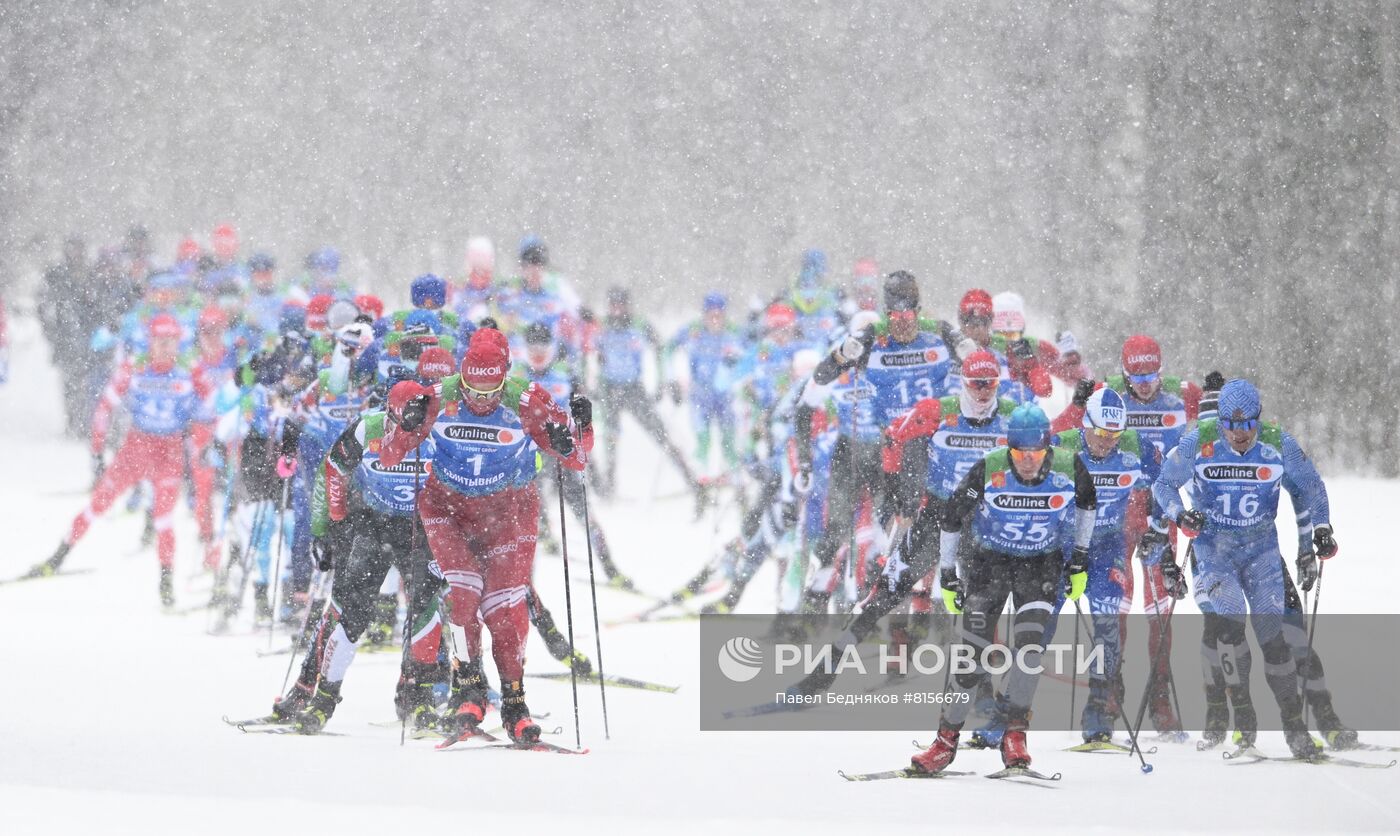 Лыжные гонки. Чемпионат России. Мужчины. Масс-старт