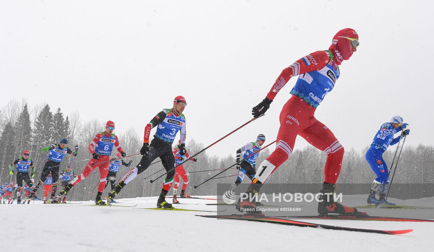 Лыжные гонки. Чемпионат России. Мужчины. Масс-старт