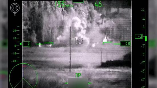 Ударные вертолеты Ка-52 ВКС России уничтожили замаскированные позиции ВСУ