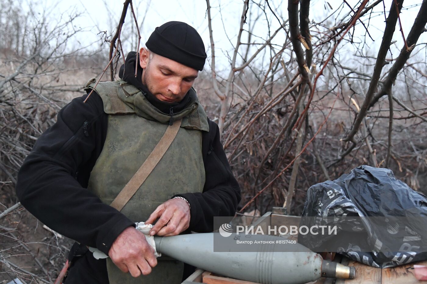 Работа минометного взвода Народной милиции ЛНР