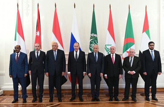 Встреча главы МИД РФ С. Лаврова с делегацией контактной группы Лиги арабских государств по Украине