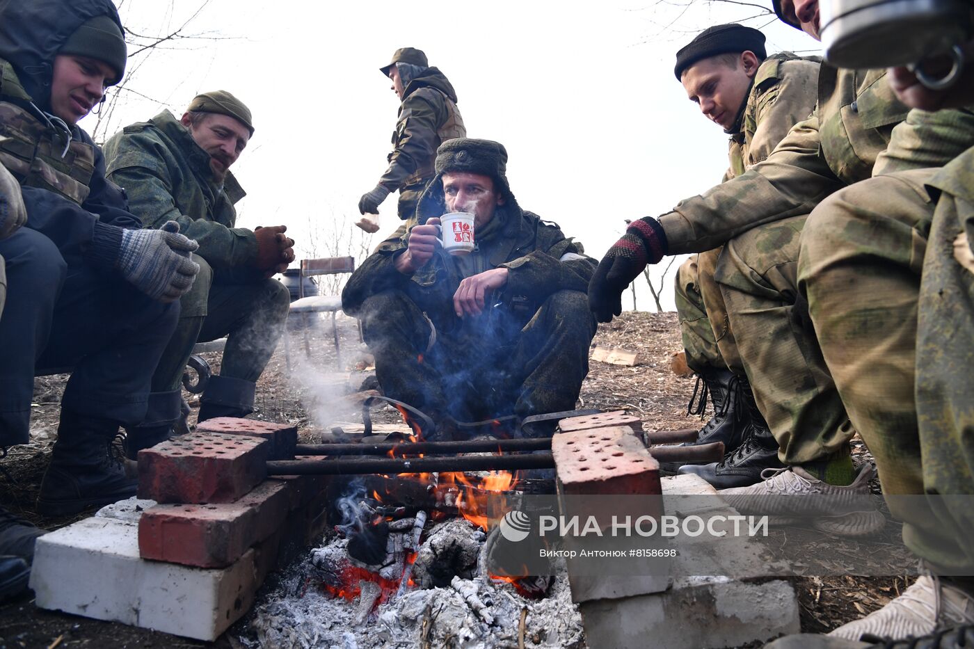 Работа артиллерийского взвода Народной милиции ЛНР