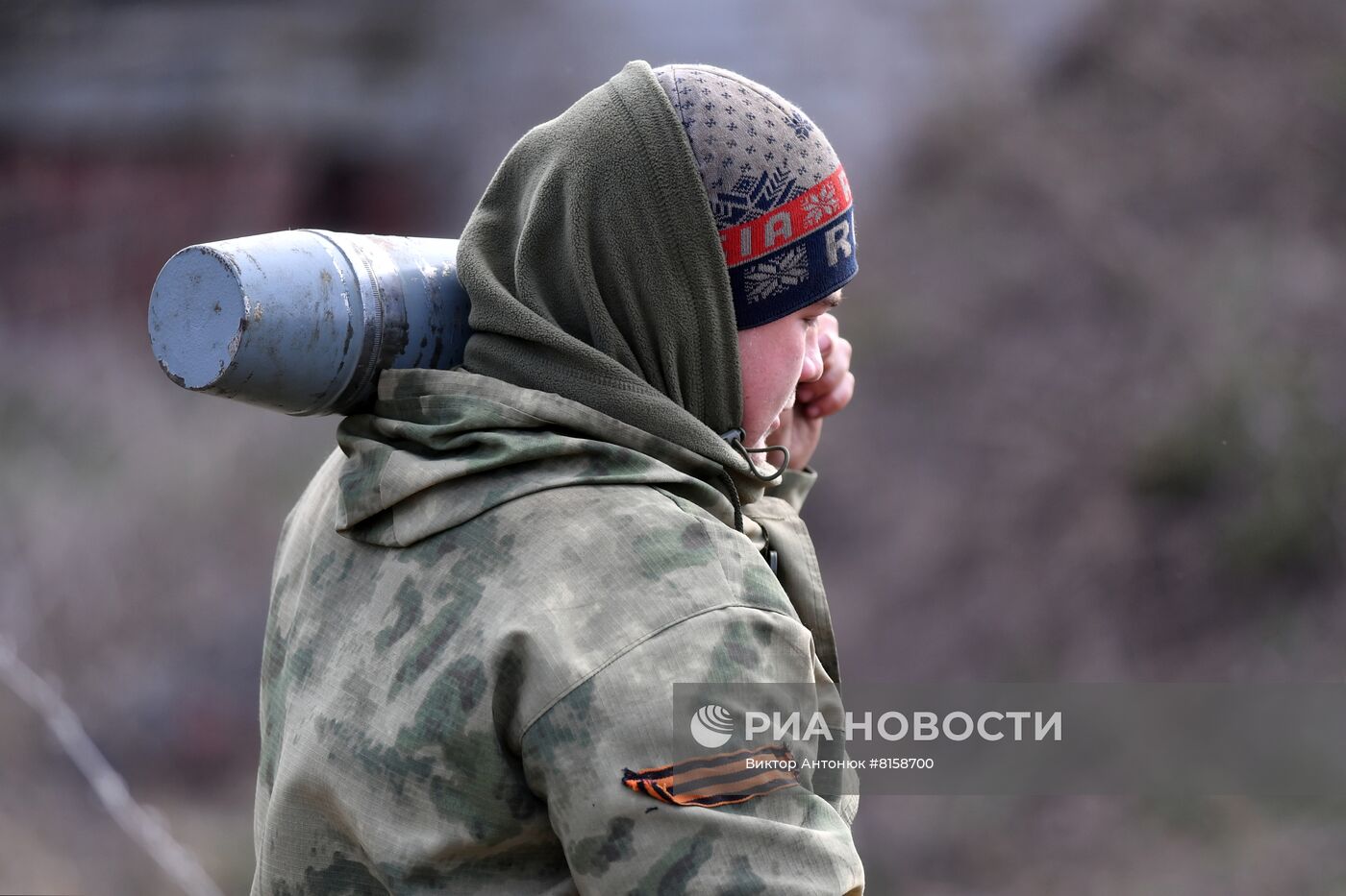 Работа артиллерийского взвода Народной милиции ЛНР