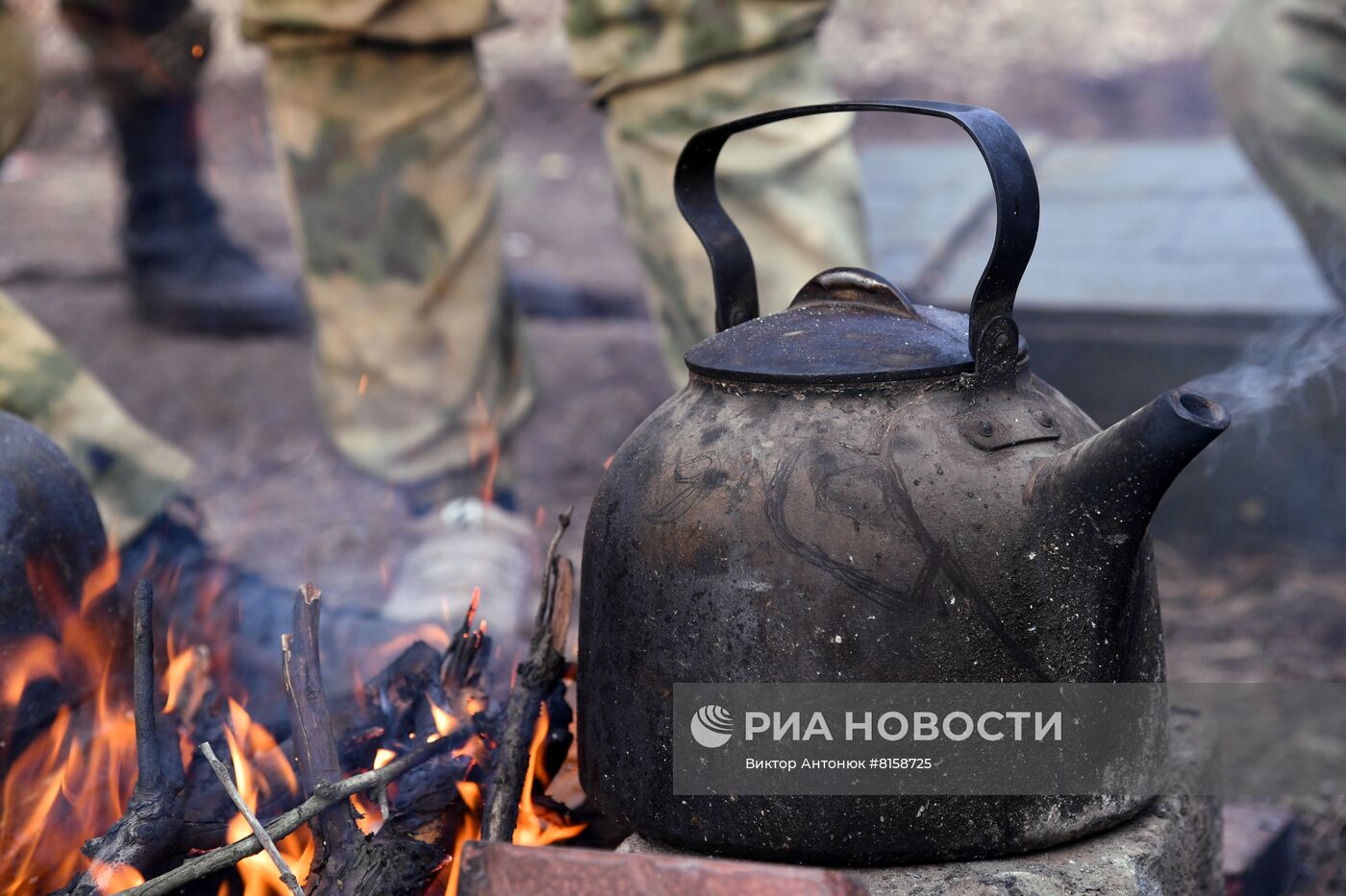 Работа артиллерийского взвода Народной милиции ЛНР