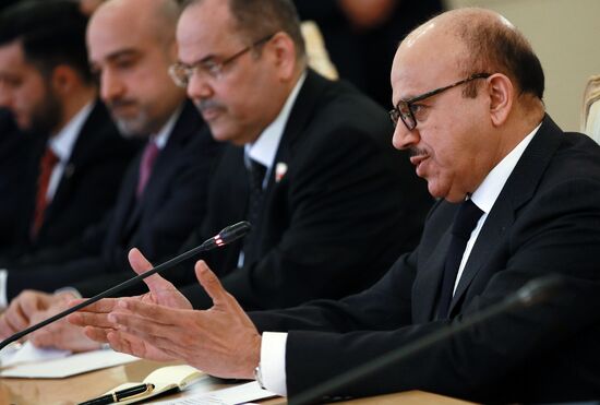 Встреча глав МИД РФ и Бахрейна С. Лаврова и А. аз-Зайяни