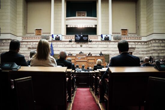 Выступление В. Зеленского перед парламентом в Греции
