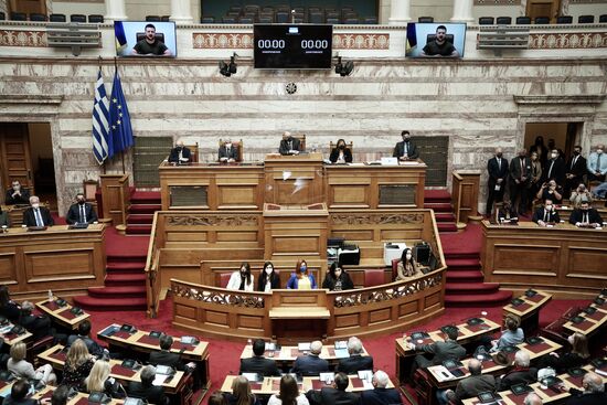 Выступление В. Зеленского перед парламентом в Греции