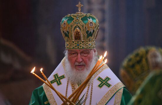 Патриаршее служение в праздник Вербного воскресенья в Храме Христа Спасителя