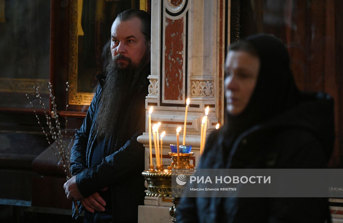 Патриаршее служение в праздник Вербного воскресенья в Храме Христа Спасителя