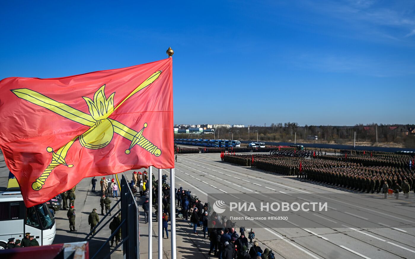 Совместная репетиция парада Победы на полигоне Алабино