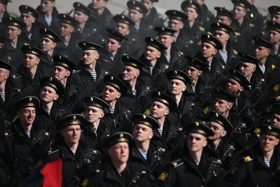 Совместная репетиция парада Победы на полигоне Алабино 