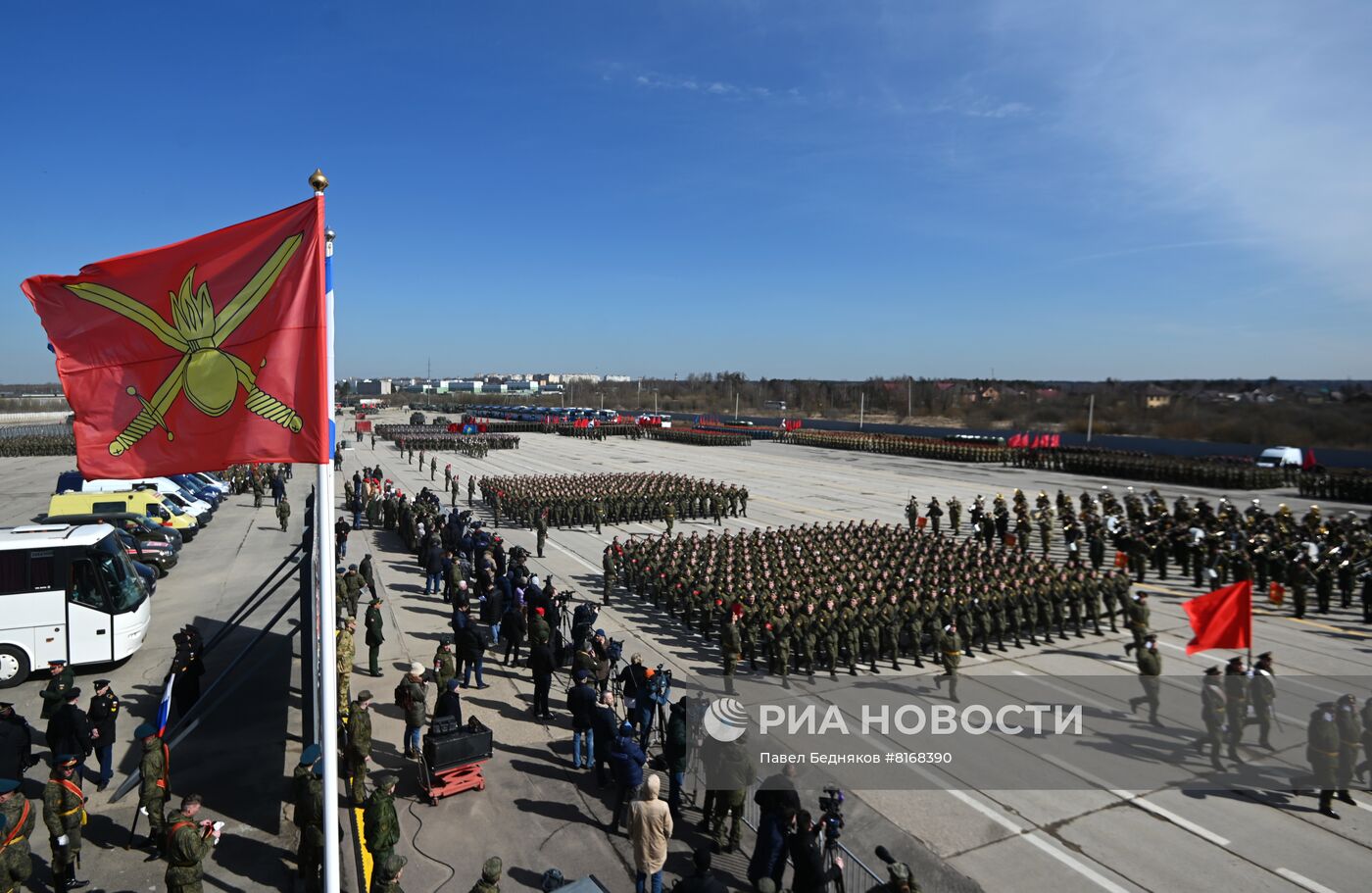 Совместная репетиция парада Победы на полигоне Алабино 