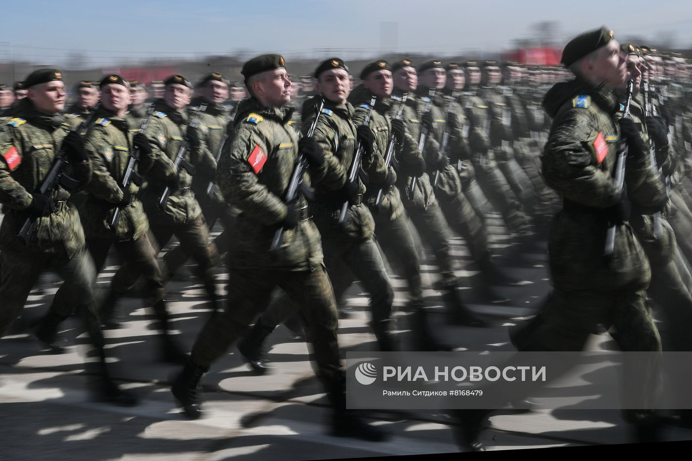 Совместная репетиция парада Победы на полигоне Алабино 