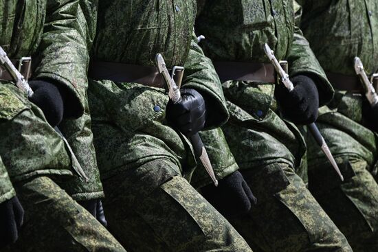 Совместная репетиция парада Победы на полигоне Алабино 