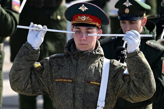 Совместная репетиция парада Победы на полигоне Алабино 