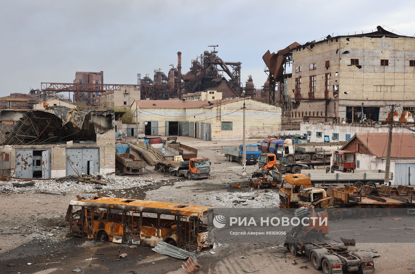 Комбинат имени Ильича в Мариуполе после освобождения от боевиков
