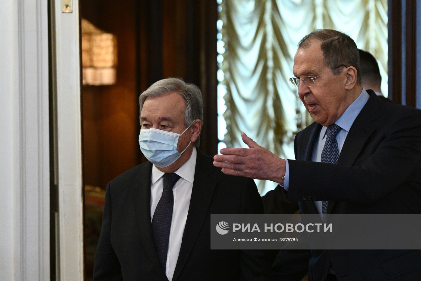 Встреча главы МИД РФ С. Лаврова с генсеком ООН А. Гутеррешем