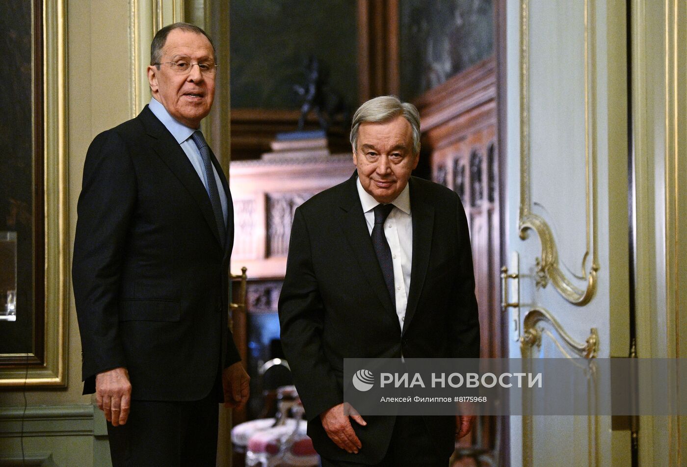 Встреча главы МИД РФ С. Лаврова с генсеком ООН А. Гутеррешем