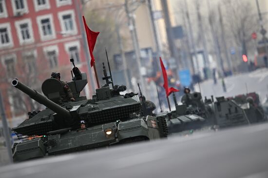 Подготовка к репетиции парада Победы в Москве