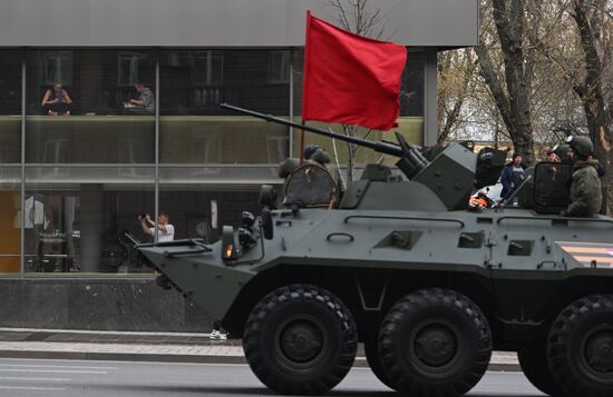 Подготовка к репетиции парада Победы в Москве