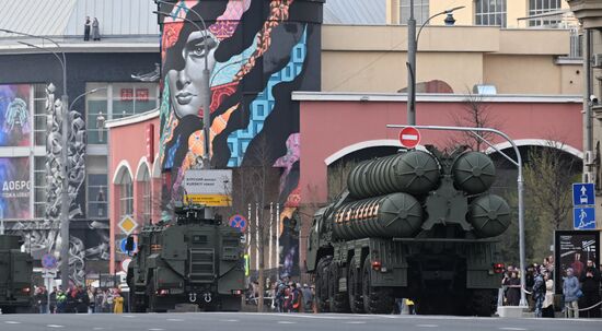 Подготовка к репетиции парада Победы в Москве