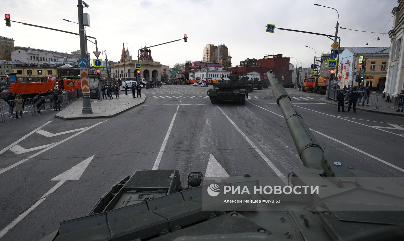 Подготовка к репетиции парада Победы в Москве