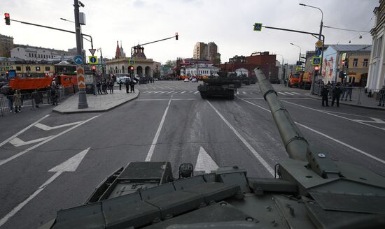 Подготовка к репетиции парада Победы в Москве