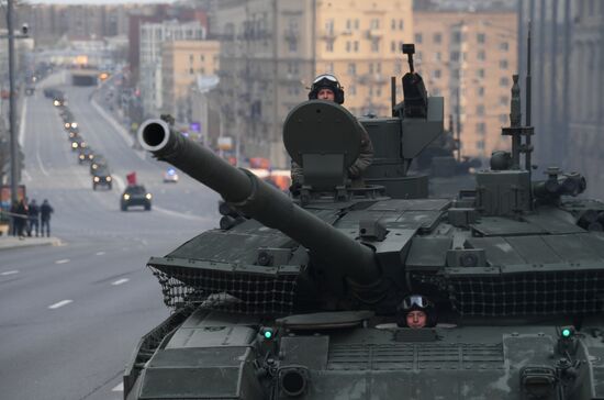 Подготовка к репетиции парада Победы в Москве