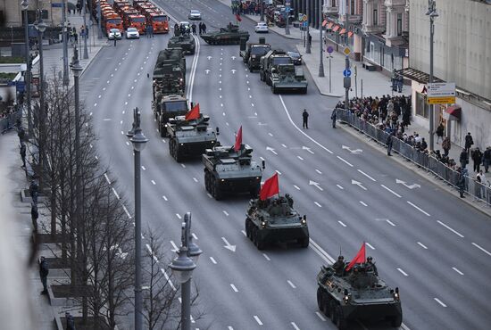 Подготовка к репетиции парада Победы в Москве