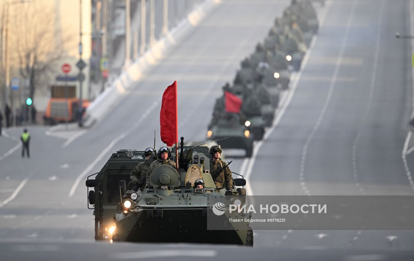 Подготовка к репетиции парада Победы в Москве