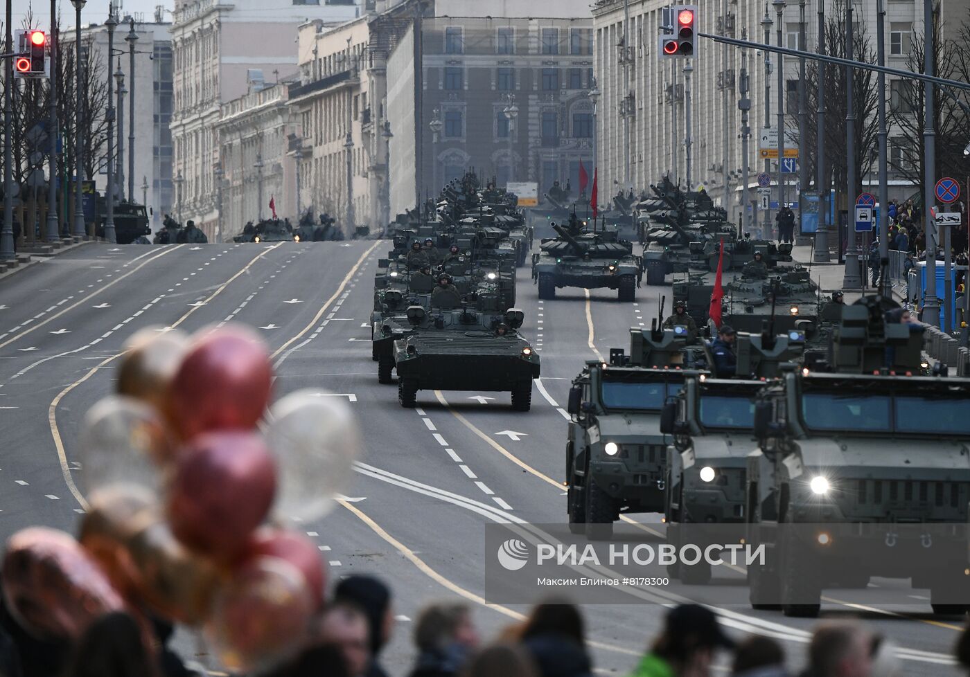 Подготовка к репетиции парада Победы в Москве