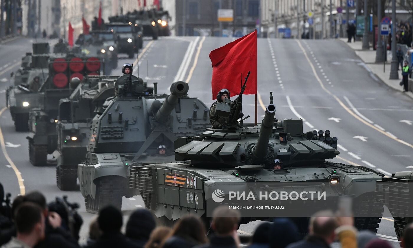 Подготовка к репетиции парада Победы в Москве