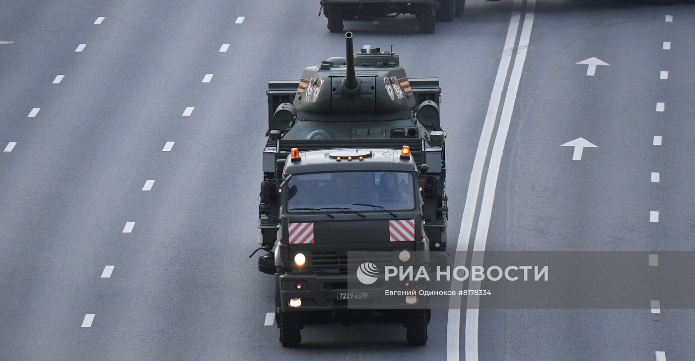 Подготовка к репетиции парада Победы в Москве