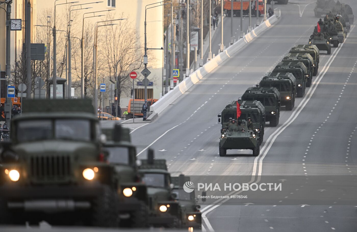 Подготовка к репетиции парада Победы в Москве