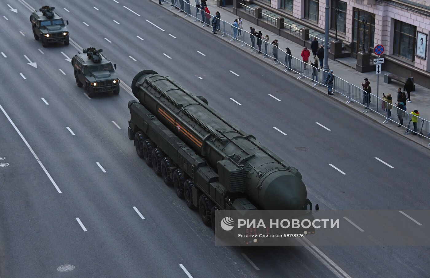 Подготовка к репетиции парада Победы в Москве