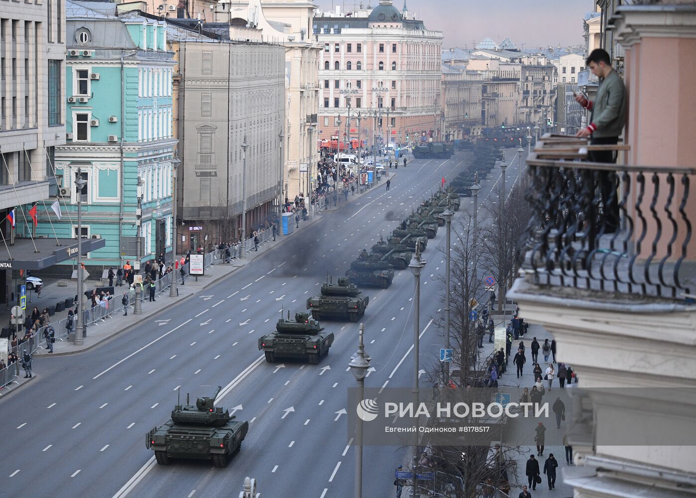 Подготовка к репетиции парада Победы в Москве