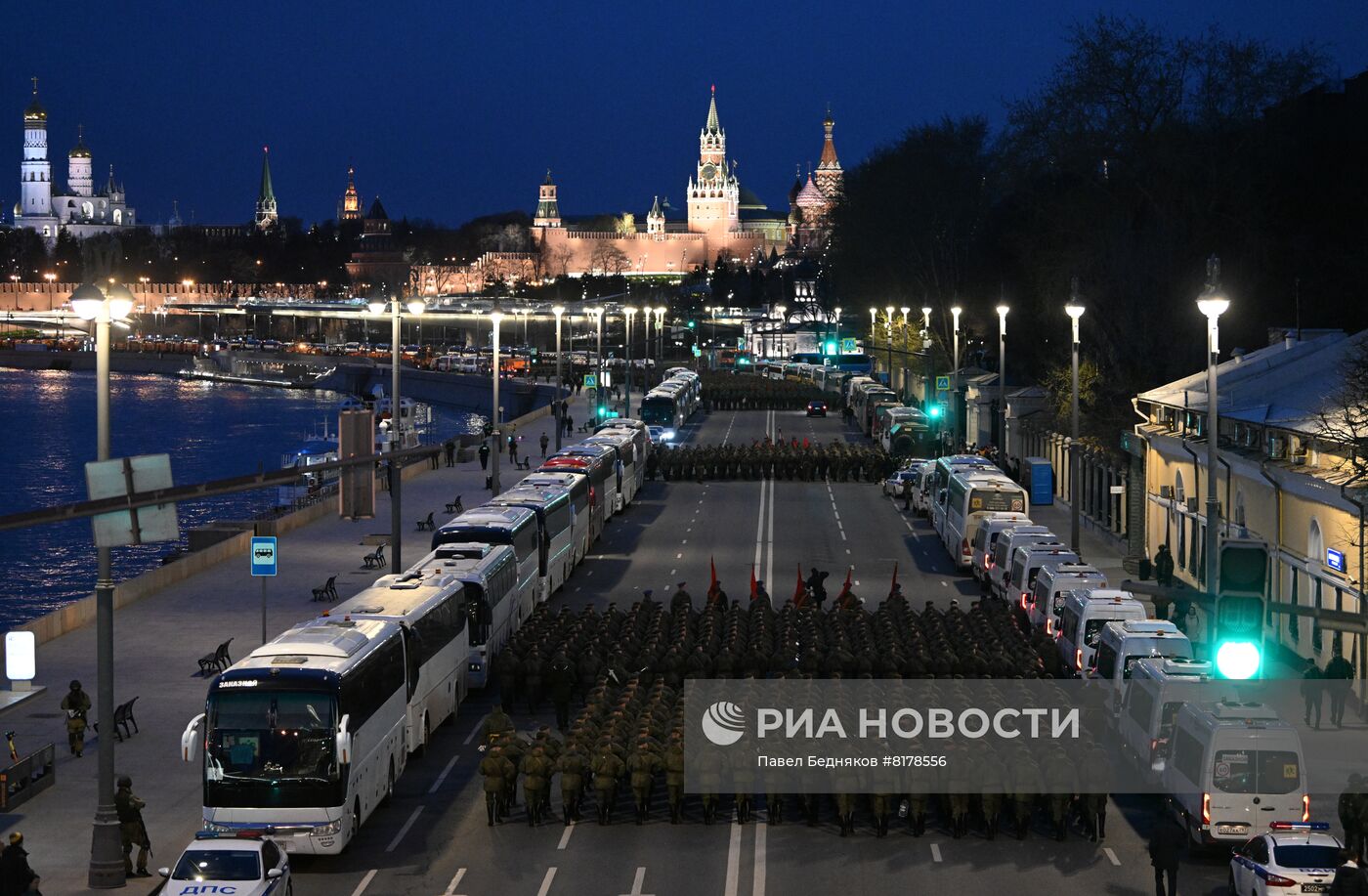 Подготовка к репетиции парада Победы в Москве