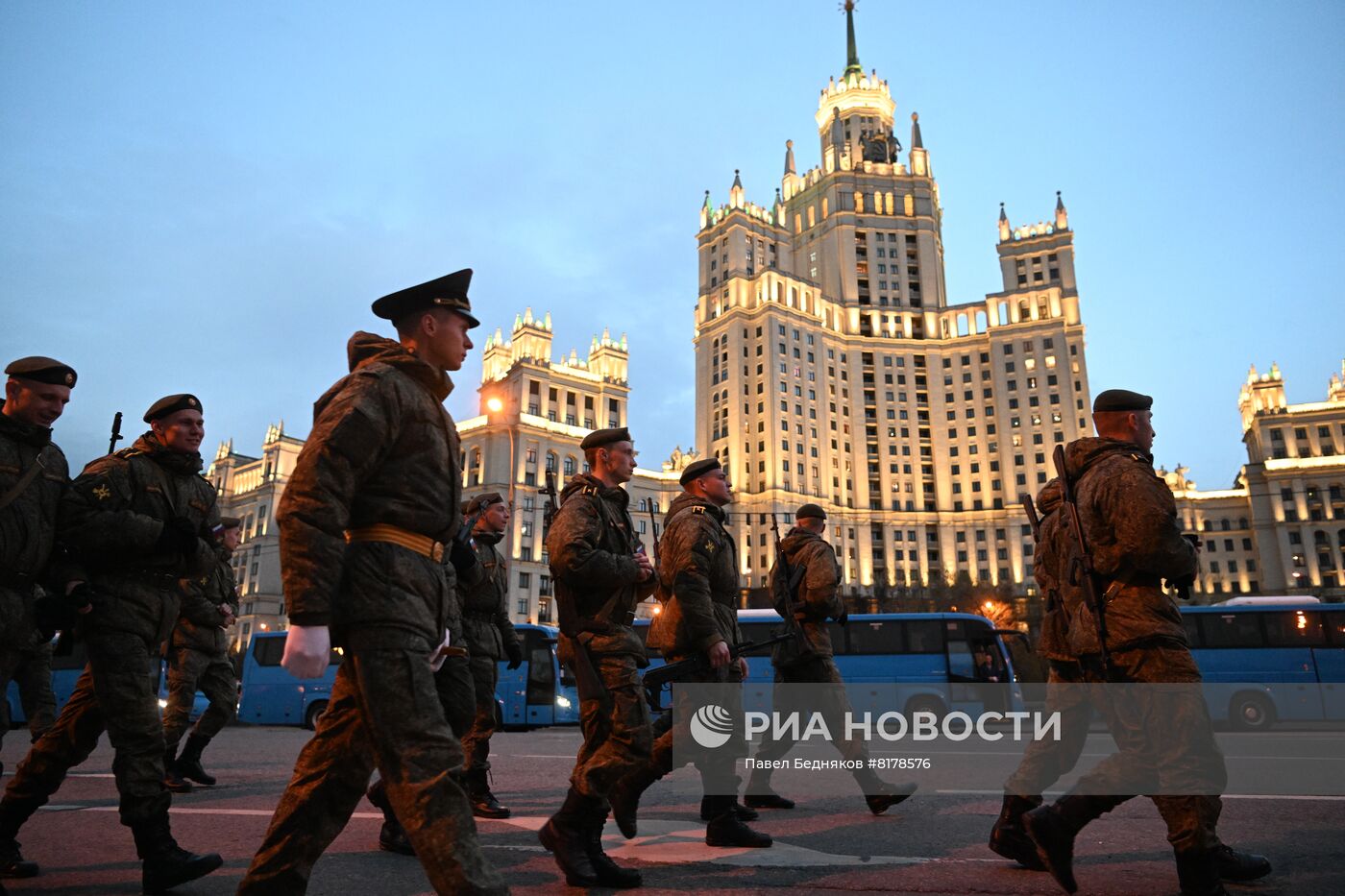 Подготовка к репетиции парада Победы в Москве