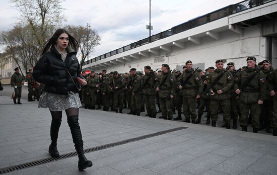 Подготовка к репетиции парада Победы в Москве