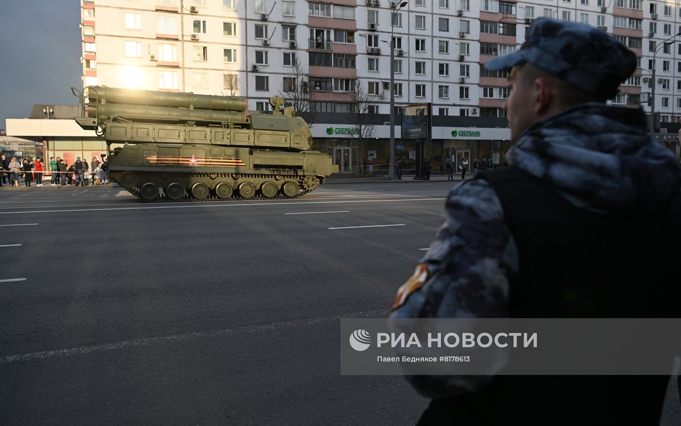 Подготовка к репетиции парада Победы в Москве