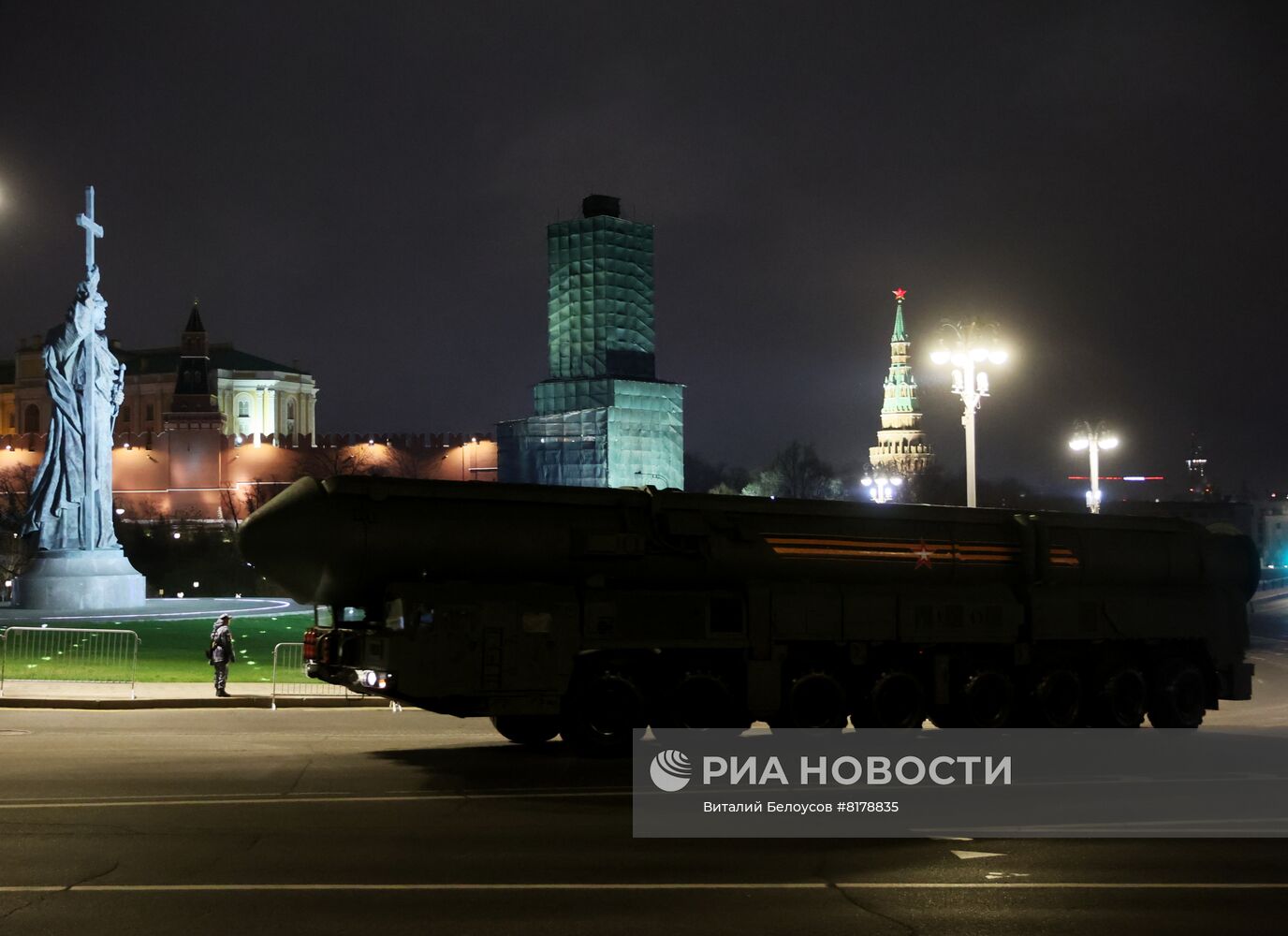 Подготовка к репетиции парада Победы в Москве