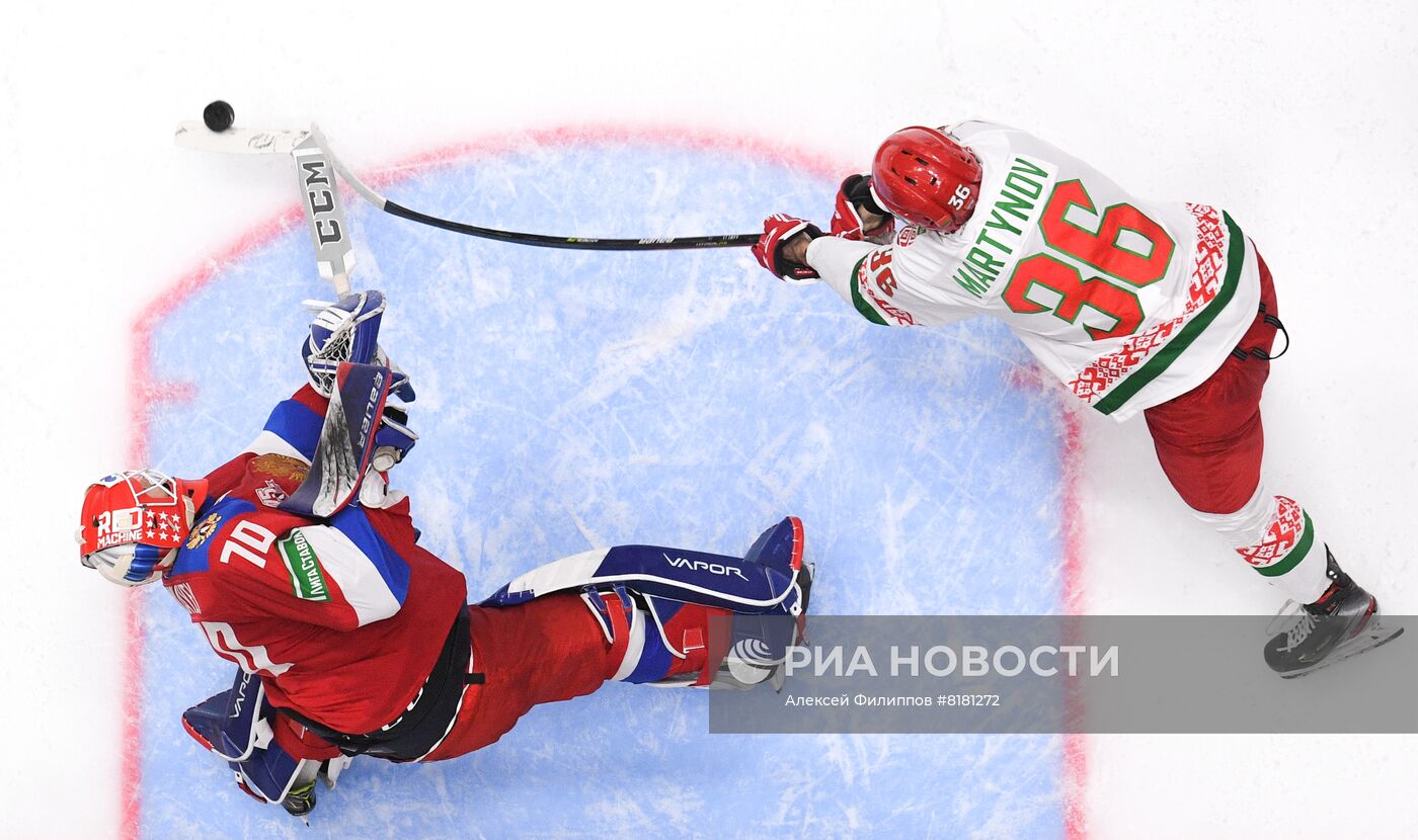 Хоккей Выставочный матч Россия - Белоруссия